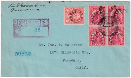 US California, Pasadena 641, 655 Fancy Cancel Cover, Clock Deer