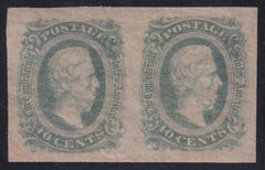 US Confederate States of America #11a Mint LH Superb, Milky Blur Pair with the right Stamp a superb Jumbo PF Cert est SMQ $300