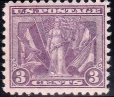 US Early Commemoratives #537c Mint Hinged F-VF Red-Violet Shade thin at left PSE Cert. Cat Value $200