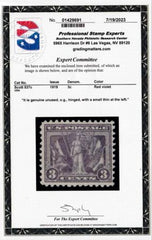 US Early Commemoratives #537c Mint Hinged F-VF Red-Violet Shade thin at left PSE Cert. Cat Value $200