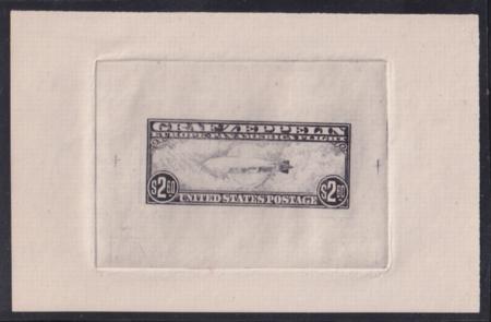 US Airmails #C15(CF1) MINT XF Large die proof in black, Panelli forgery