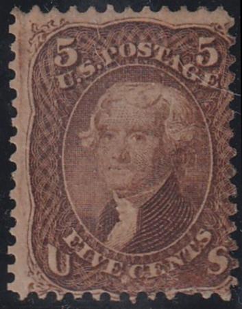 US Classics #95 MINT AVE Regummed over flaws reperfed Cat Value  $1250