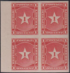 Liberia #33var MINT HINGED imperf margin block