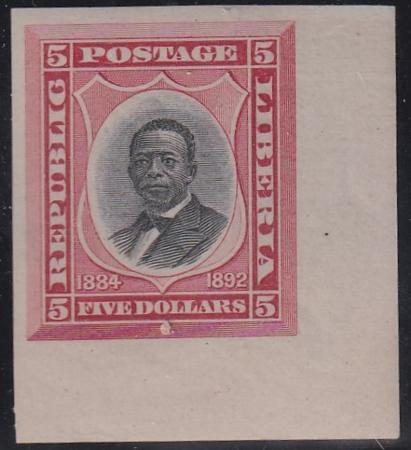 Liberia #49var MINT HINGED imperf corner