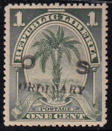 Liberia #65 MINT HINGED signed brun & another Cat Value  $37.50