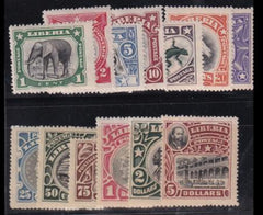 Liberia #101//113 MINT HINGED missing 20c Egret, no 106 Cat Value  $63