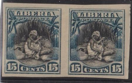 Liberia #119var MINT HINGED imperf Pair
