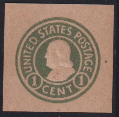 US Postal Stationery and Cut Squares #U425a MINT  F - VF Die3 35x35 mm Weiss Cert mentions tiny inclusiion at bottom but really insignificant. Cat Value: $175