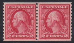 US Washington - Franklin #453 Mint LH F - VF Mostly well-centered pair, Type 1 Cat Value: $300