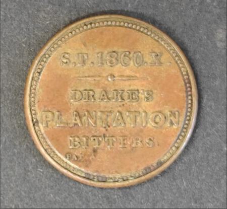 US Essays and Proofs #EP70 Mint VF 1c Drakes Plantation Bitters nicely toned on reverse - rare Cat Value: $700