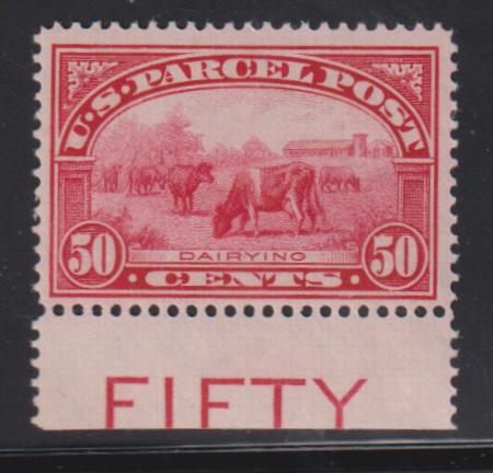 US Parcel Post #Q10 LH F - VF With imprint "Fifty" Cat Value: $210