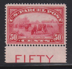 US Parcel Post #Q10 LH F - VF With imprint "Fifty" Cat Value: $210