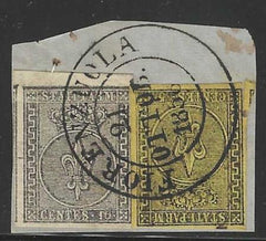 Italy, Parma 1, 2  VF Used on piece Choice Cancel cv $270