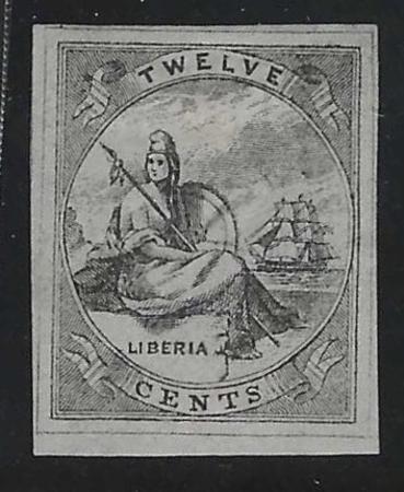 Liberia P5B Von Salesky  Proof in Black - Small thin, Rare!