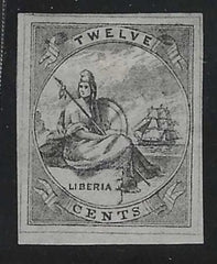 Liberia P5B Von Salesky  Proof in Black - Small thin, Rare!