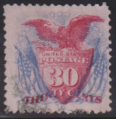 US 1869 Pictorials #121 Used F - VF Rich color - barely Cancelled Cat Value: $450