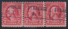 US Modern #634A Used F Strip of 3 Cat Value: $41+