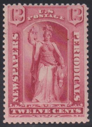 US Newspaper Stamps #PR82 LH F - VF Pristine OG LH - Rich Deep Carmine Cat Value: $200