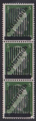 Austria #399 Mint  NH VF Vertical Strip of 3 pos 23(14), 33(13), 43(15) lines ANK 668I Cat Value: $420/E390