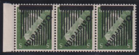 Austria #399 ANK668 I Mint NH VF Horiz. Strip of 3, pos 28-9 are the scarce 13 lines, pos 30 14 lines The rest multiple from the sheet Cat Value: $1000/E920