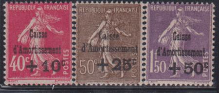 France #B35-37 LH F YV 553-5 130 Cat Value: $122.50/130.00