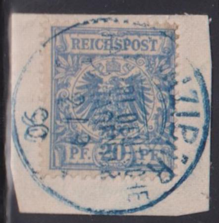 German East Africa #MiVZ48a Used F Blue cancel Zanzabarasigned bohe & others Cat Value: 380
