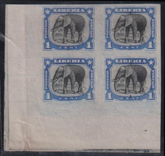 Liberia #101var  Mint Hinged  NGAI Trial Color Proof Block