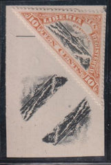 Liberia #F19 Mint Hinged XF Plate Print pair in Black with Normal for comparison