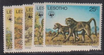 Lesotho #228-32 NH Mint VF Yv 330-4 E70 WWF Cat Value: $56.50