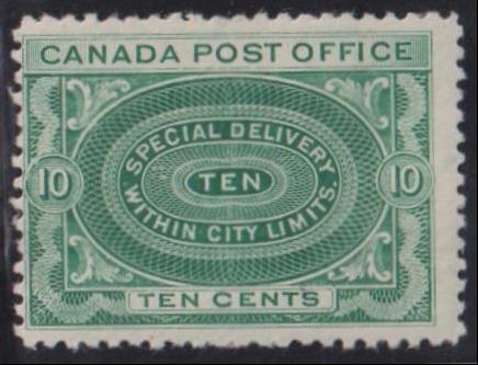 Canada #E1 Hinged F Cat Value: $130