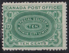 Canada #E1 Hinged F Cat Value: $130
