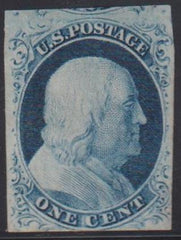 US Classics #9 Mint F - VF unused, No gum 3 large Margins with PF Cert as genuine Cat Value: $280