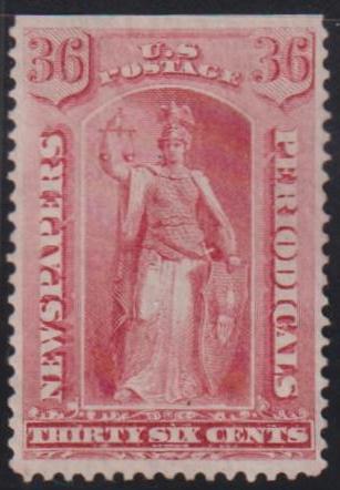 US Newspaper Stamps #PR18 Mint VF Top SE, No gum otherwise sound Cat Value: $400