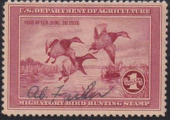 US Federal Duck Stamps #RW2 Used  VF small signature, OG Remains Cat Value: $160