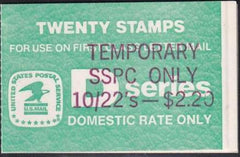 US Booklets #BK143 variety Ft Lauderdale provisional Vending booklet. Full booklet Plate #3.