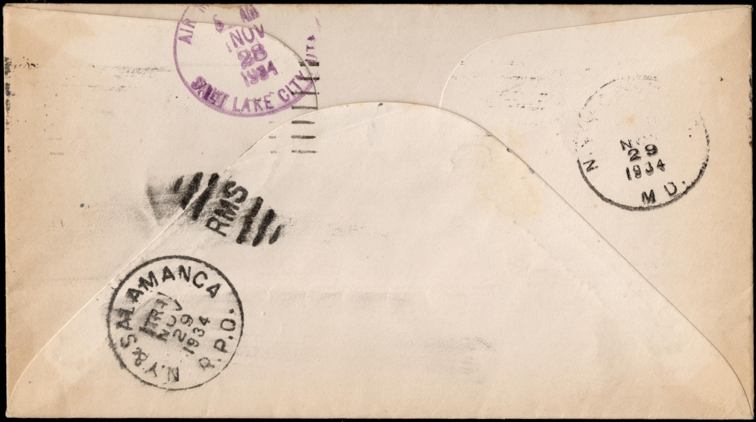 US 1934 CE1 on Cover  Signed by Governor C. Ben Ross of Idaho
