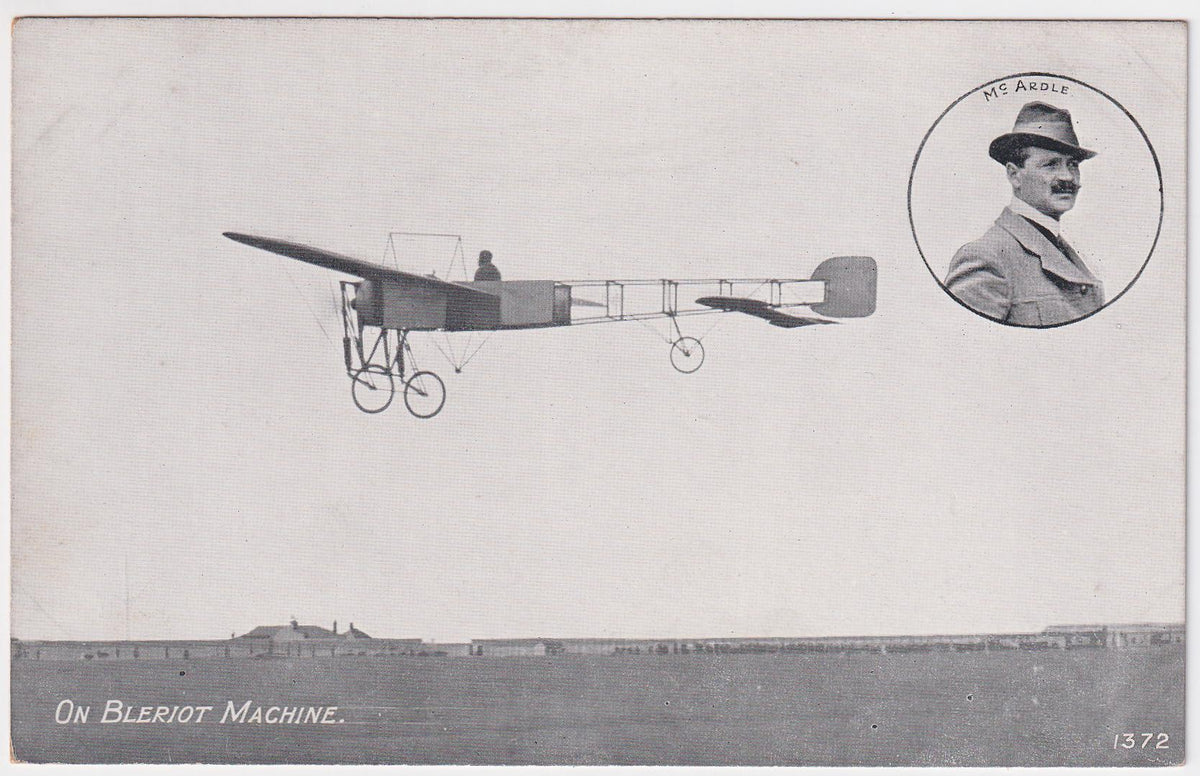 Great Britain circa1910s  Mint Bleriot Monoplane  Photo PC with Pilot McArdle