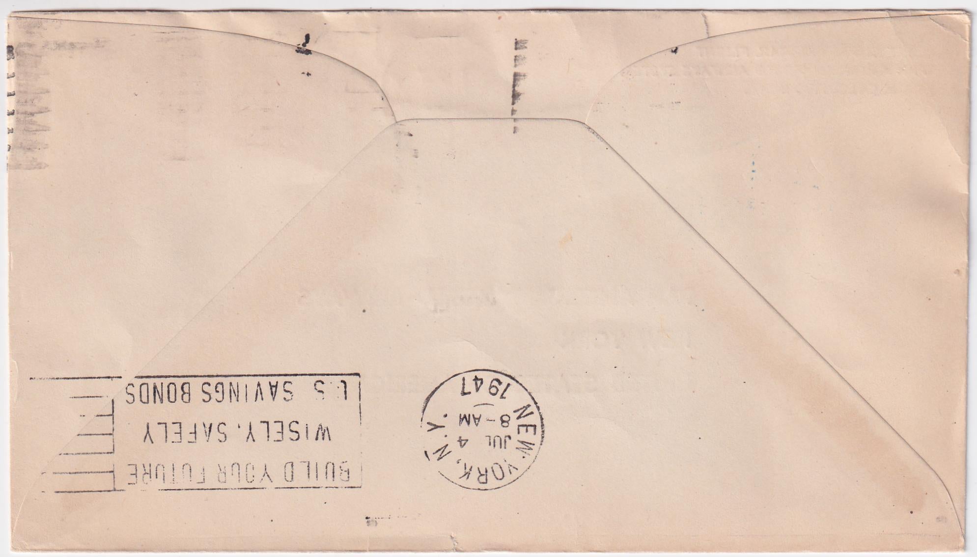 India 1947 First Flight Calcutta - New York
