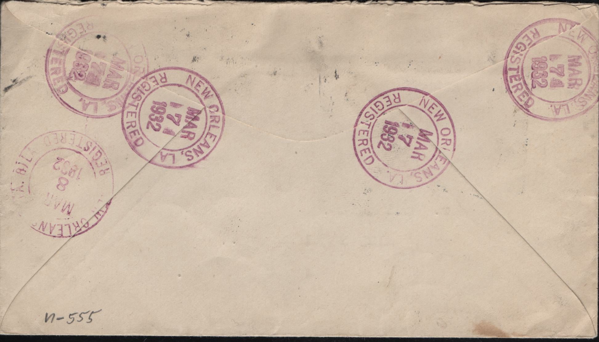 US Louisiana, New Orleans 696, 707-708 on Fancy Cancel Cover, Oval with shapes