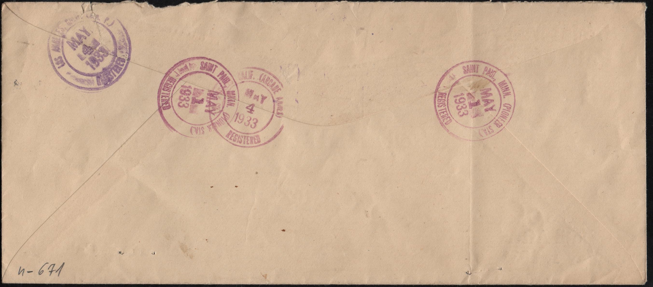 US Minnesota, St. Paul 632, 642 on Fancy Cancel Cover, Rectangles, Geometric design