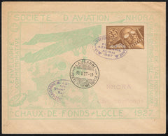Switzerland 1927  Chaux-De-Fonds -Lausanne 1st Flight from Aviation Society