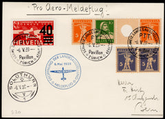 Switzerland 1939  with Zumstein S20 on Card with  Opening of the National Exhibit Cancels