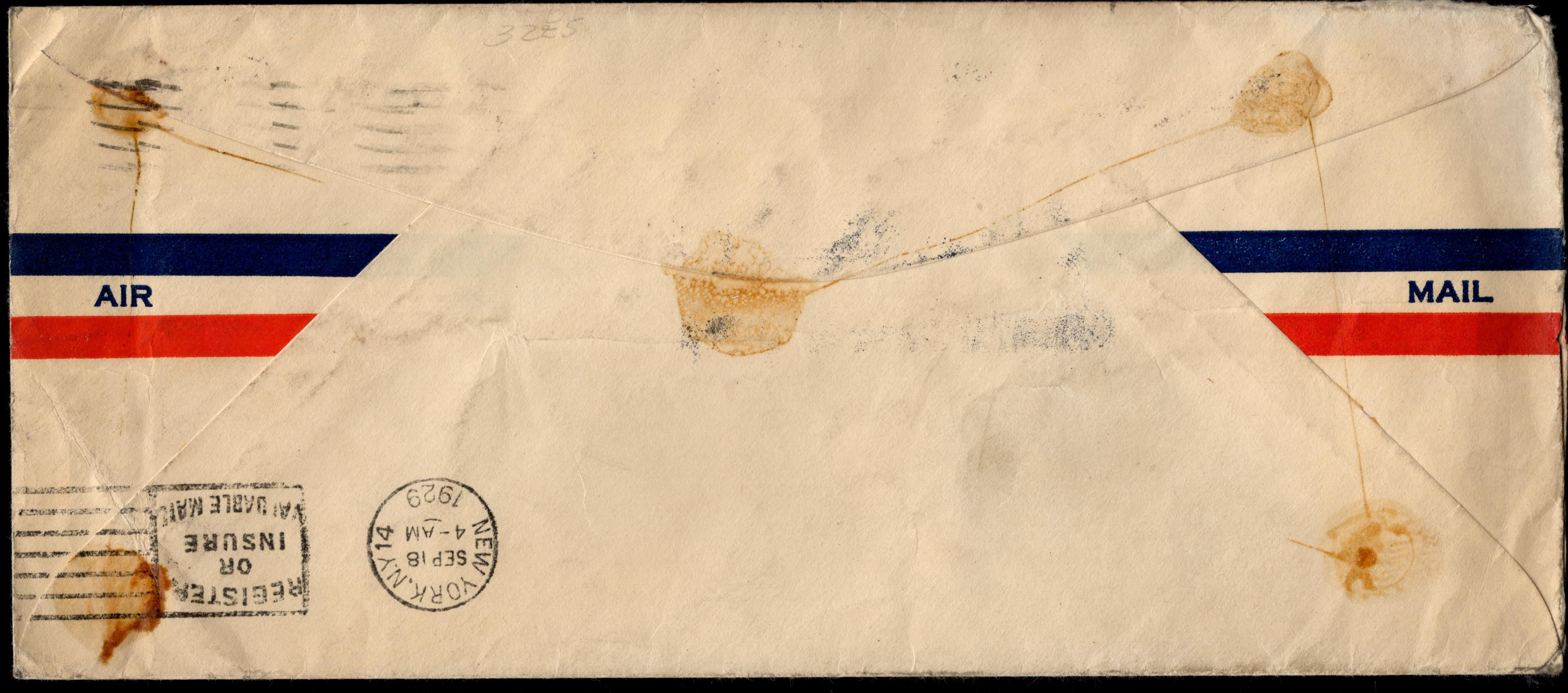 US 1929 1st Flight from Seattle Signed by 5 Hindenburg Crew Members