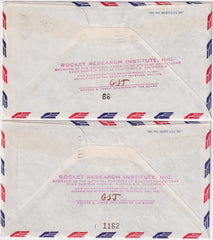 US  1965 Two California Rocket Mail Covers Honoring Landing  of 1st US Gemini Mission