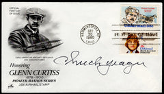 US 1980 C99 & C106 FDC Signed by Aviator Chuck Yaeger